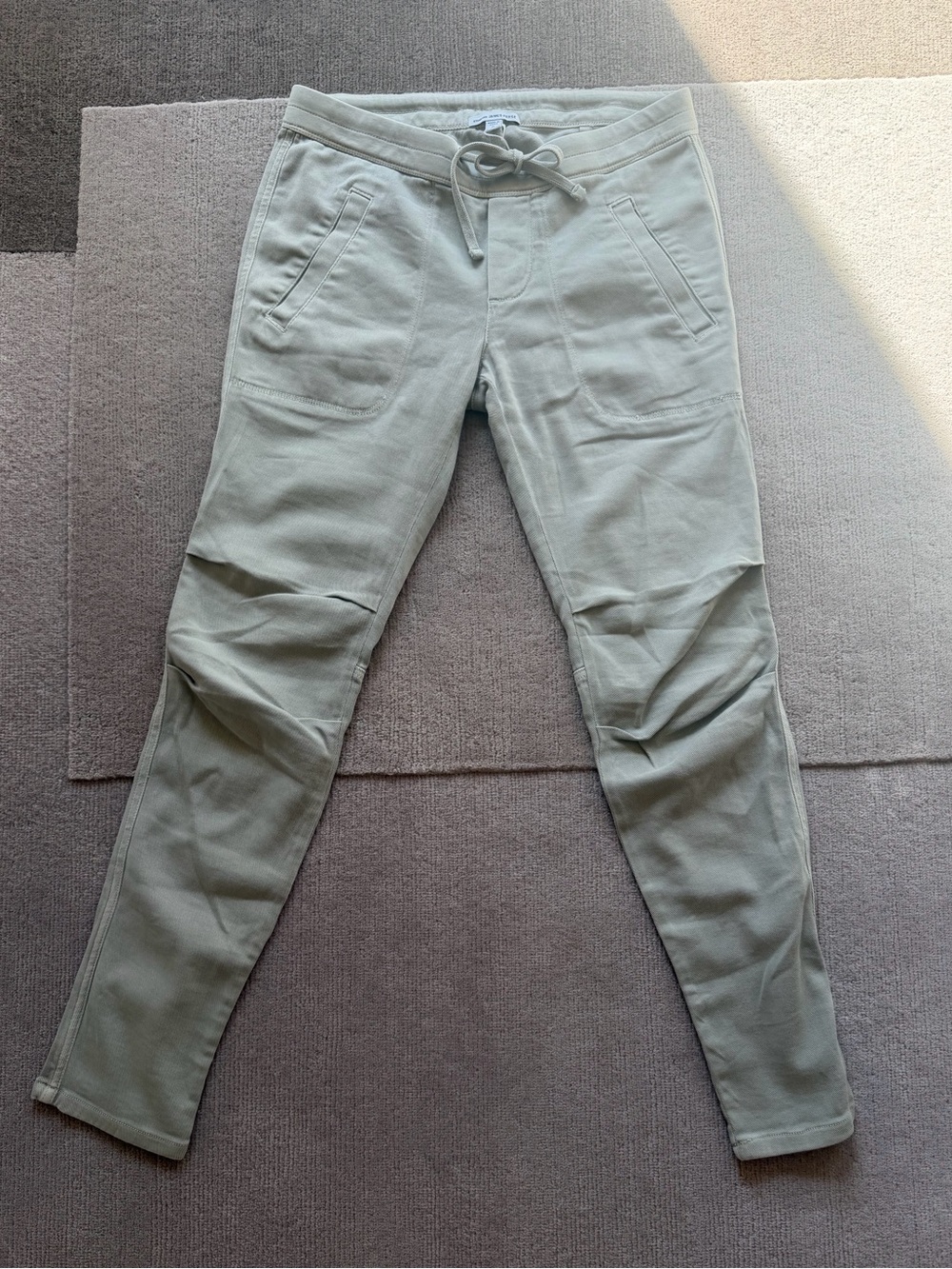 James Perse Cream Skinny Jogger Jeans